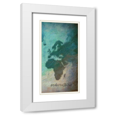 Destinations 3 White Modern Wood Framed Art Print with Double Matting by Greene, Taylor