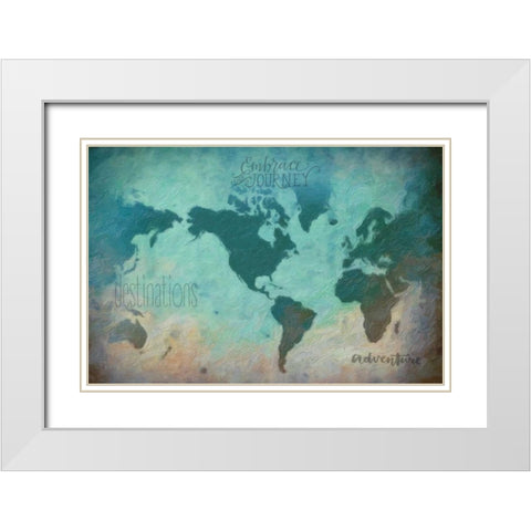 Destinations White Modern Wood Framed Art Print with Double Matting by Greene, Taylor