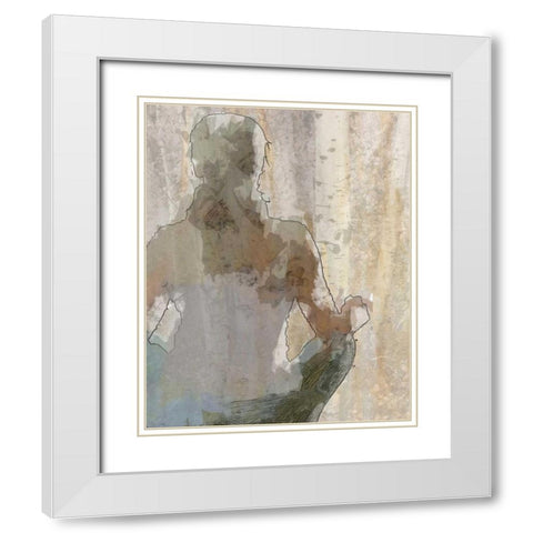 Calming Pose White Modern Wood Framed Art Print with Double Matting by Greene, Taylor