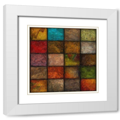 Blocks Study 1 White Modern Wood Framed Art Print with Double Matting by Greene, Taylor