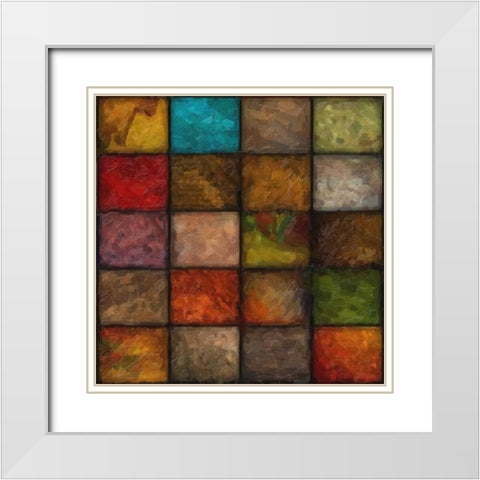 Blocks Study 1 White Modern Wood Framed Art Print with Double Matting by Greene, Taylor