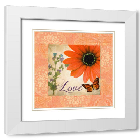 Floral Rhapsody Square I White Modern Wood Framed Art Print with Double Matting by Greene, Taylor