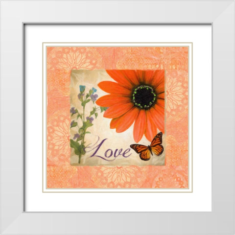 Floral Rhapsody Square I White Modern Wood Framed Art Print with Double Matting by Greene, Taylor