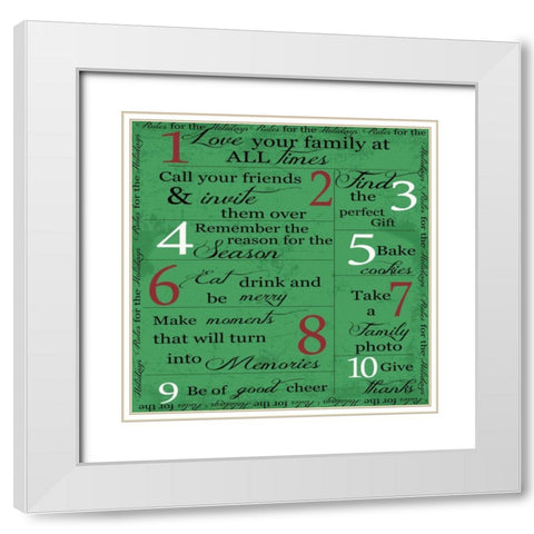 DECEMBER-HOLIDAY White Modern Wood Framed Art Print with Double Matting by Greene, Taylor