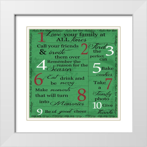 DECEMBER-HOLIDAY White Modern Wood Framed Art Print with Double Matting by Greene, Taylor