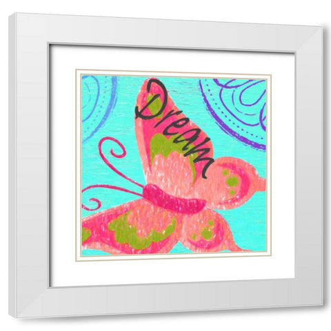 Dream Butterfly White Modern Wood Framed Art Print with Double Matting by Greene, Taylor