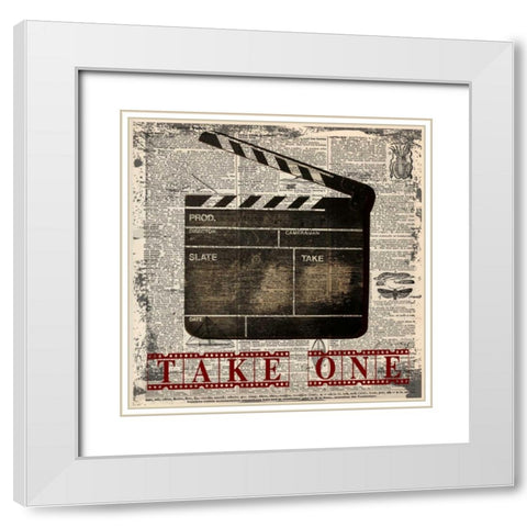 TAKE ONE White Modern Wood Framed Art Print with Double Matting by Greene, Taylor