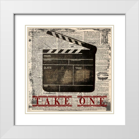 TAKE ONE White Modern Wood Framed Art Print with Double Matting by Greene, Taylor