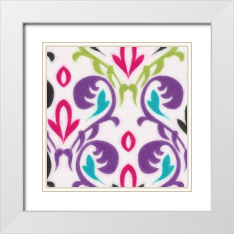 COLORFUL MOTIF White Modern Wood Framed Art Print with Double Matting by Greene, Taylor