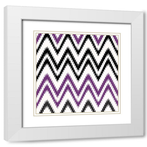 CHEVRON V White Modern Wood Framed Art Print with Double Matting by Greene, Taylor