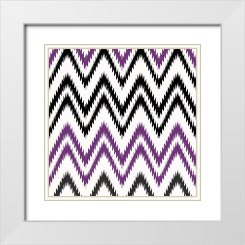 CHEVRON V White Modern Wood Framed Art Print with Double Matting by Greene, Taylor