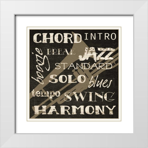 HARMONY SILHOUETTE White Modern Wood Framed Art Print with Double Matting by Greene, Taylor