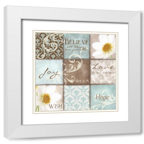 Blue White Modern Wood Framed Art Print with Double Matting by Greene, Taylor