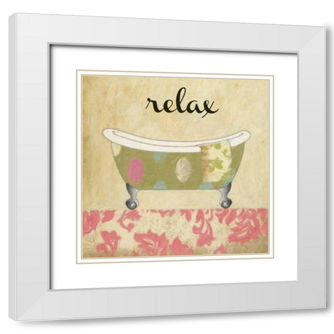 Relax Tub White Modern Wood Framed Art Print with Double Matting by Greene, Taylor
