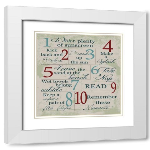 Summer Rules 3 White Modern Wood Framed Art Print with Double Matting by Greene, Taylor