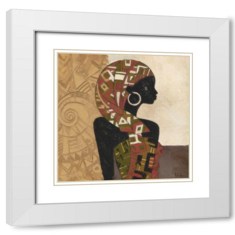 REGALITY I White Modern Wood Framed Art Print with Double Matting by Greene, Taylor
