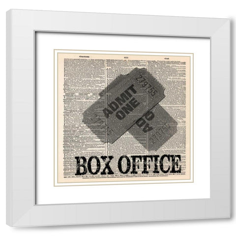 BOX OFFICE White Modern Wood Framed Art Print with Double Matting by Greene, Taylor
