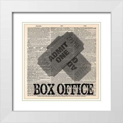 BOX OFFICE White Modern Wood Framed Art Print with Double Matting by Greene, Taylor