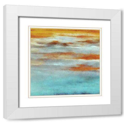 ABSTRACT HORIZON I White Modern Wood Framed Art Print with Double Matting by Greene, Taylor