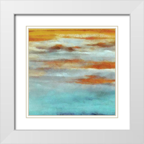 ABSTRACT HORIZON I White Modern Wood Framed Art Print with Double Matting by Greene, Taylor