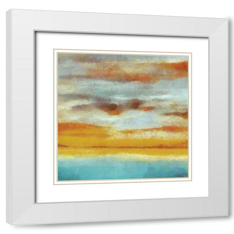 ABSTRACT HORIZON II White Modern Wood Framed Art Print with Double Matting by Greene, Taylor