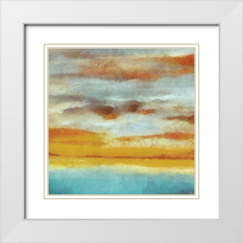 ABSTRACT HORIZON II White Modern Wood Framed Art Print with Double Matting by Greene, Taylor