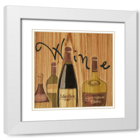 WINE 2 White Modern Wood Framed Art Print with Double Matting by Greene, Taylor