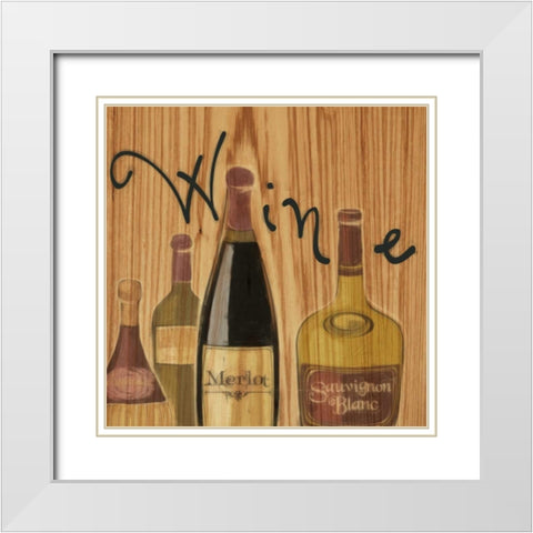 WINE 2 White Modern Wood Framed Art Print with Double Matting by Greene, Taylor