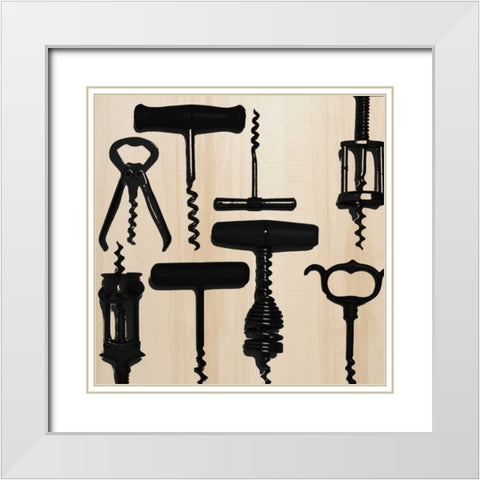 Corks White Modern Wood Framed Art Print with Double Matting by Greene, Taylor