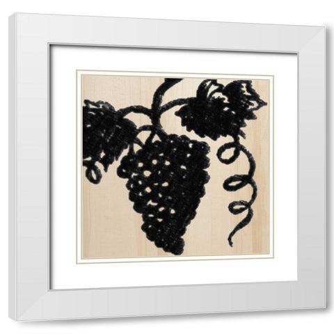 Grapes White Modern Wood Framed Art Print with Double Matting by Greene, Taylor