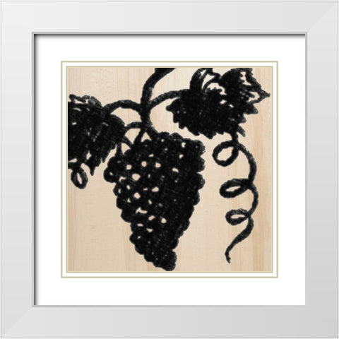 Grapes White Modern Wood Framed Art Print with Double Matting by Greene, Taylor