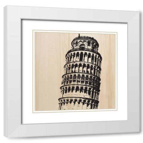 Pisa White Modern Wood Framed Art Print with Double Matting by Greene, Taylor