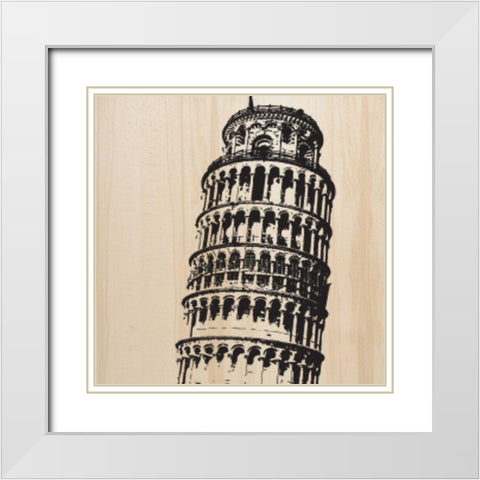 Pisa White Modern Wood Framed Art Print with Double Matting by Greene, Taylor