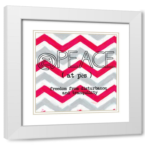 Peace White Modern Wood Framed Art Print with Double Matting by Greene, Taylor
