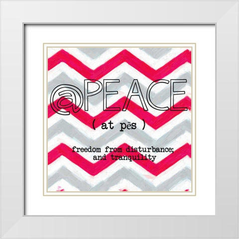 Peace White Modern Wood Framed Art Print with Double Matting by Greene, Taylor