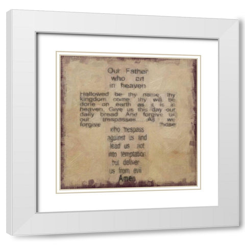 OUR FATHER White Modern Wood Framed Art Print with Double Matting by Greene, Taylor