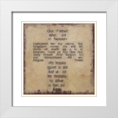 OUR FATHER White Modern Wood Framed Art Print with Double Matting by Greene, Taylor