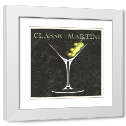 CLASSIC MARTINI BLK White Modern Wood Framed Art Print with Double Matting by Greene, Taylor