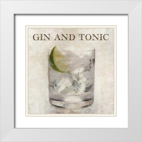 GIN AND TONIC White Modern Wood Framed Art Print with Double Matting by Greene, Taylor
