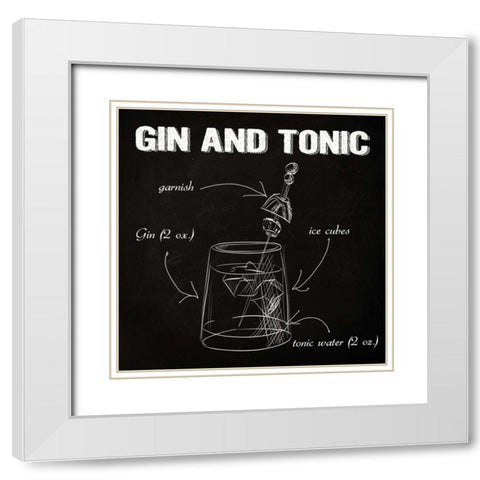 GIN AND TONIC SKETCH White Modern Wood Framed Art Print with Double Matting by Greene, Taylor