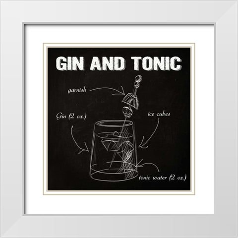 GIN AND TONIC SKETCH White Modern Wood Framed Art Print with Double Matting by Greene, Taylor