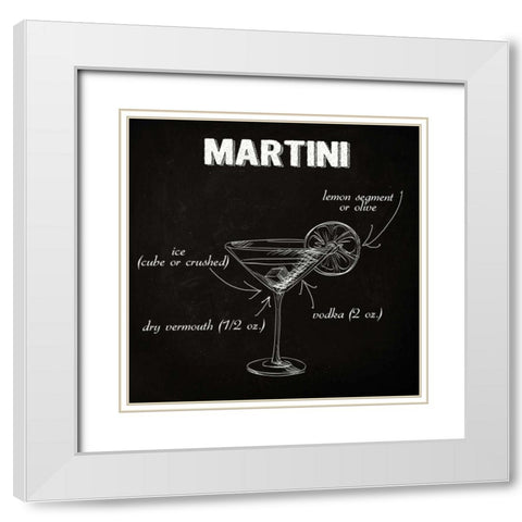 MARTINI SKETCH White Modern Wood Framed Art Print with Double Matting by Greene, Taylor