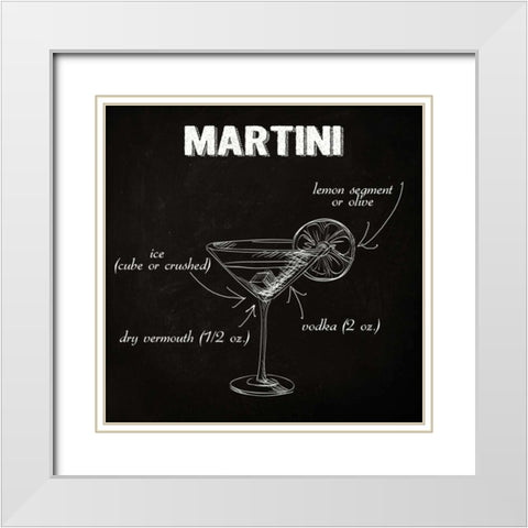 MARTINI SKETCH White Modern Wood Framed Art Print with Double Matting by Greene, Taylor