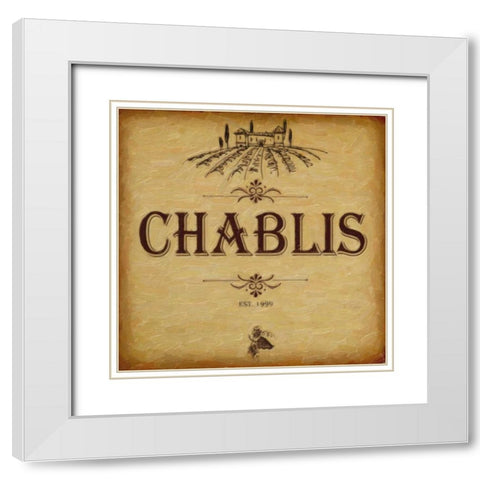 CHABLIS White Modern Wood Framed Art Print with Double Matting by Greene, Taylor