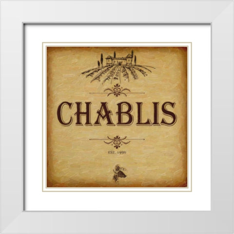 CHABLIS White Modern Wood Framed Art Print with Double Matting by Greene, Taylor