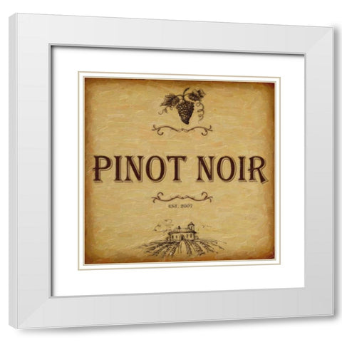 PINOT NOIR White Modern Wood Framed Art Print with Double Matting by Greene, Taylor
