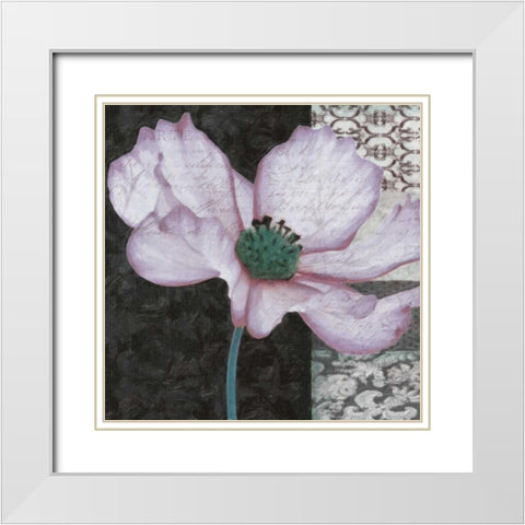 Choqua Floral IV White Modern Wood Framed Art Print with Double Matting by Greene, Taylor