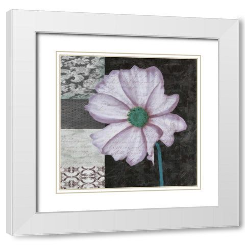 Choqua Floral III White Modern Wood Framed Art Print with Double Matting by Greene, Taylor