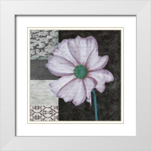 Choqua Floral III White Modern Wood Framed Art Print with Double Matting by Greene, Taylor
