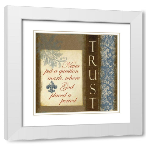 QUESTION MARK White Modern Wood Framed Art Print with Double Matting by Greene, Taylor